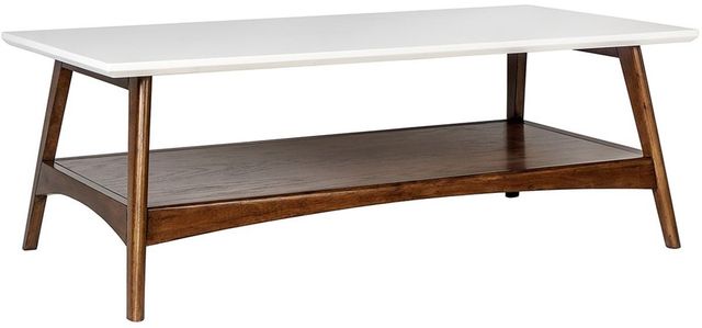 Olliix by Madison Park White/Pecan Parker Coffee Table-0