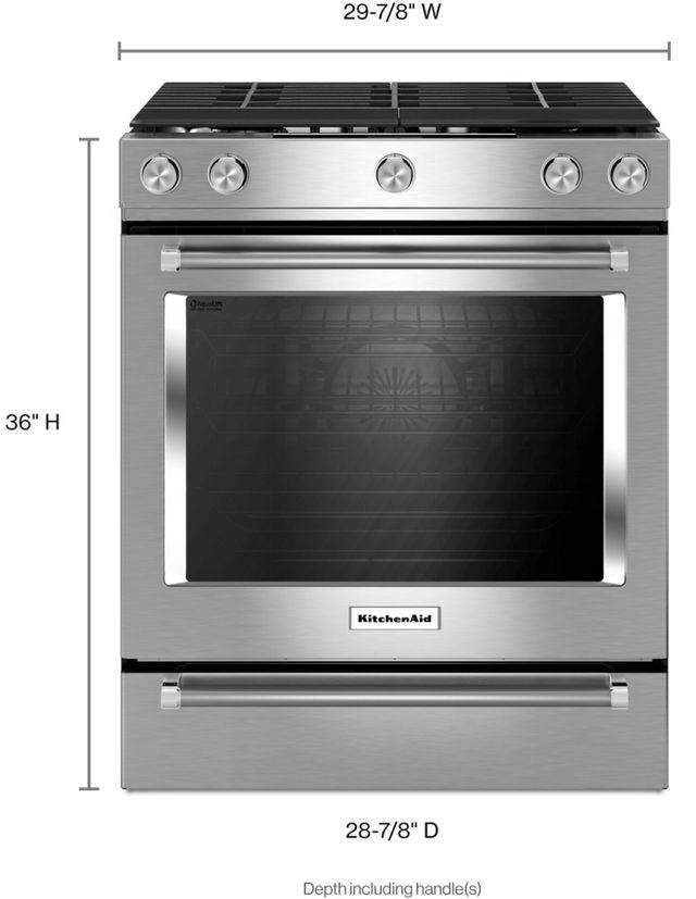 KitchenAid® 30" Stainless Steel Slide In Gas Range-5