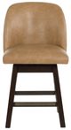 Signature Design by Ashley® Neymorton Brown/Dark Gray Leather Swivel Bar Stool-2