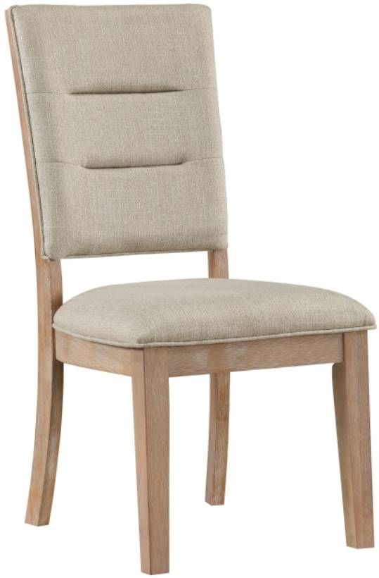 Homelegance® Aberdeen Beige/Distressed Light Oak Side Chair-0