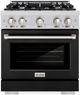 ZLINE Select 30" Stainless Steel Pro Style Gas Range with Black Matte Door-0