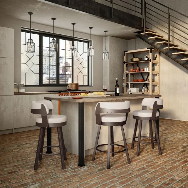 Amisco Customizable Russell Swivel Spectator Stool-2