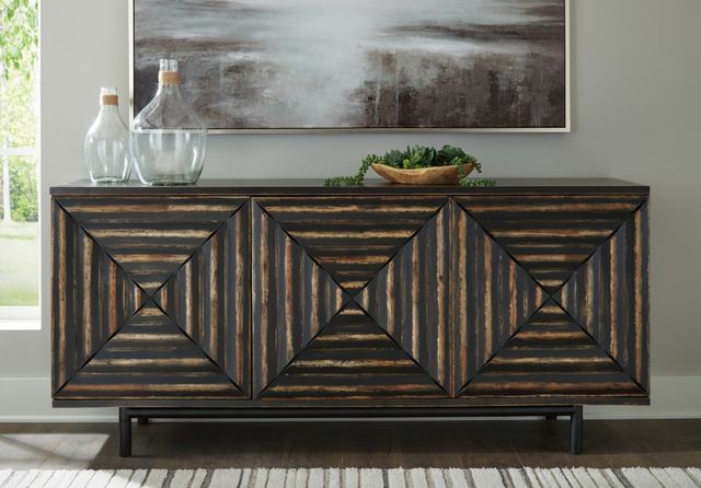 Signature Design by Ashley® Fair Ridge Distressed Black Accent Cabinet-4