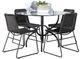 Coaster® Aviano 5-Piece Gray/Gunmetal Round Glass Top Dining Table Set-0