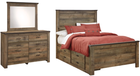 Signature Design by Ashley® Trinell 2-Piece Brown Full Panel Bed Set-0