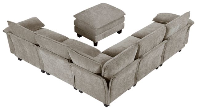 Homelegance® Dublin 6-Piece Dark Pewter Modular Sectional with Ottoman-3