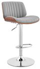 Armen Living Brock Gray/Walnut Wood/Chrome Adjustable Bar Stool-0