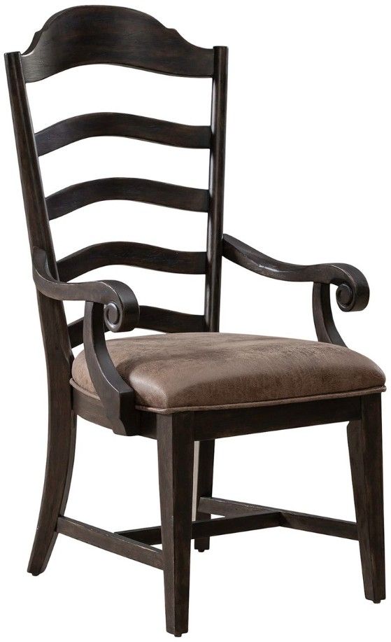 Liberty Furniture Paradise Valley Saddle Brown/Tabacco Upholstered Ladder Back Arm Chair-0