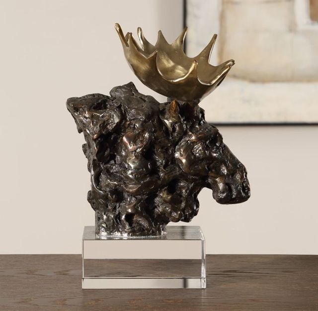 Uttermost® Moose Bust Bronze Sculpture-1