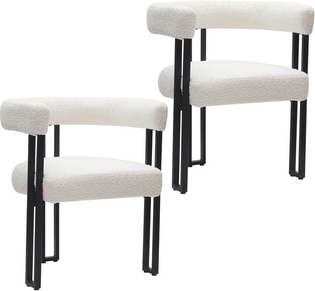 Worldwide Homefurnishings Inc. Scarlet 2-Piece Black/Ivory Dining Arm Chair Set-0