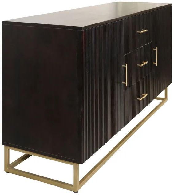 Stylecraft Ebony Stain and Gold Sideboard-2