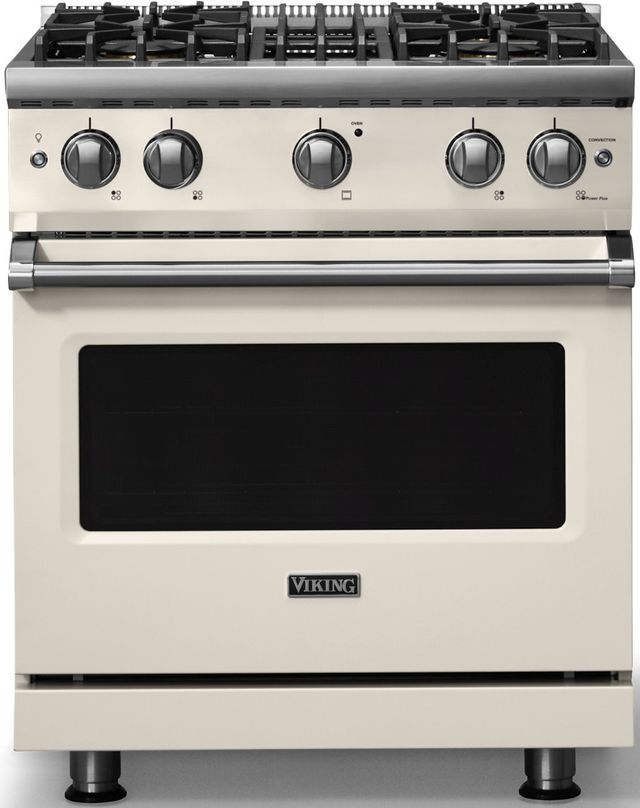 Viking® 5 Series 30" Pure White Pro Style Gas (NG) Range with Polished Chrome Trim-0