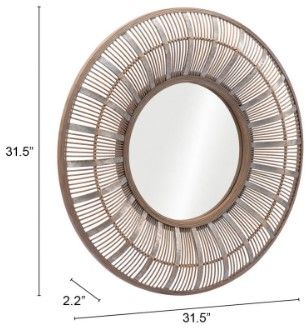Zuo® Modern Toto Antique Gold Mirror-2
