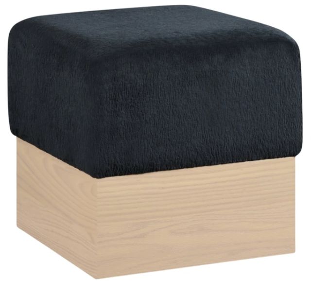 Meridian Furniture Havre Black/Natural Upholstered Ottoman-0