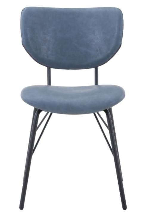Jofran Inc. Urban Archive Owen Black/Slate Upholstered Dining Side Chair-2