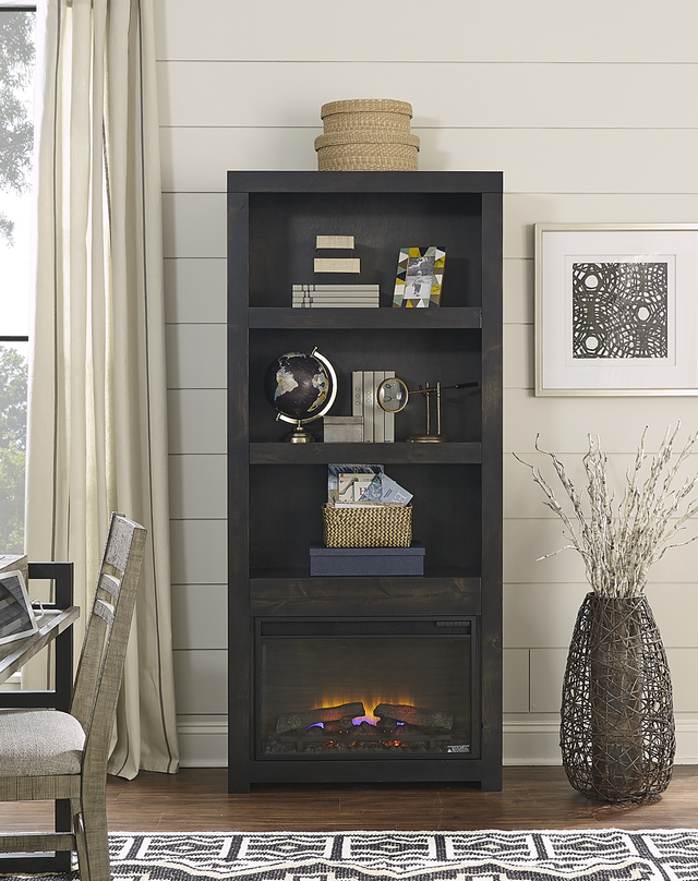 aspenhome® Avery Loft Ghost Black 74" Fireplace Display Case-1