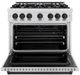 ZLINE Classic Series Autograph Edition 36" Satin Stainless Steel Pro Style Dual Fuel Range with Matte Black Accents-4