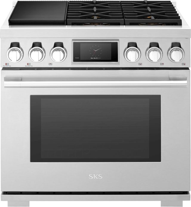 SKS 36" Stainless Steel Pro Style Dual Fuel Range-0
