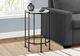 Monarch Specialties Inc. Washed Oak End Table with Black Metal Base-1