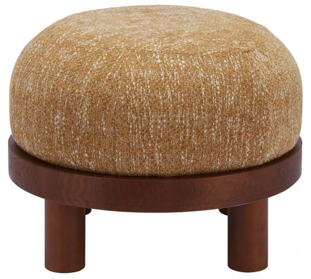 Zuo® Modern Gome Oat Yellow/Walnut Ottoman-1