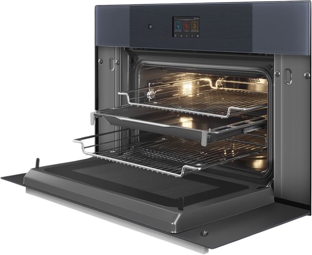 Smeg 30" Neptune Gray Oven/Micro Combo Electric Wall Oven-3