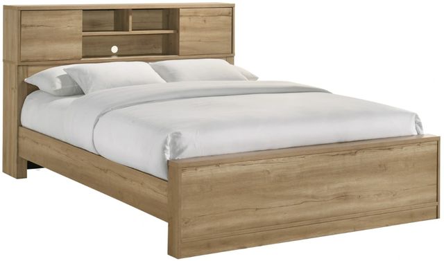 Intercon Vega Natural Oak Melamine Queen Bookcase Bed-0