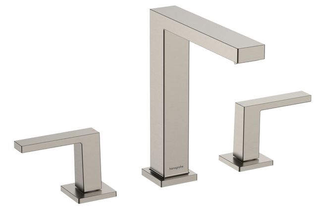 Hansgrohe Tecturis E Brushed Nickel Widespread Faucet 5.9"-0