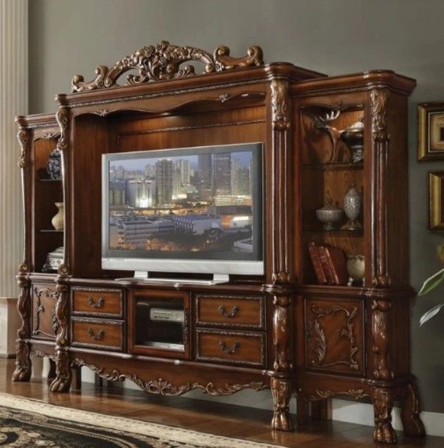 ACME Furniture Dresden Cherry Oak Entertainment Center-1