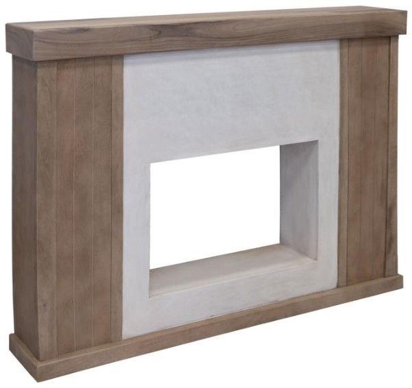 International Furniture Direct Natural Parota Brown 57" Fireplace Console-2