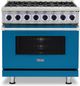 Viking® 7 Series 36" Alluvial Blue Pro Style Dual Fuel Natural Gas Range-0