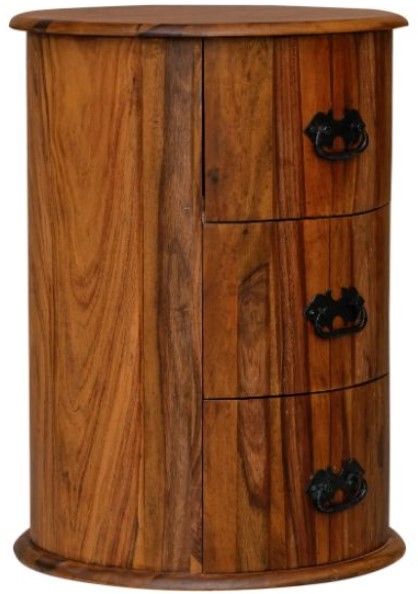 Jaipur Furniture Ganga Brown 3-Drawer Drum Chest-0