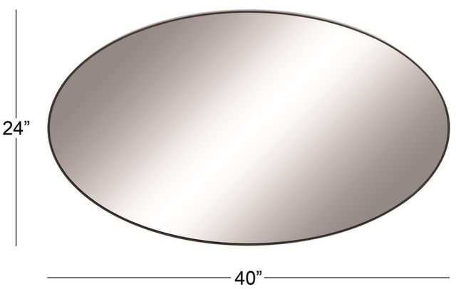 Deco Marche Black 24" Oval Thin Minimalistic Frame Mirror-3