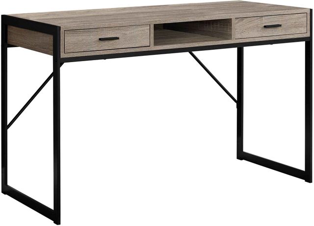 Monarch Specialties Inc. 48"L Dark Taupe and Black Metal Computer Desk