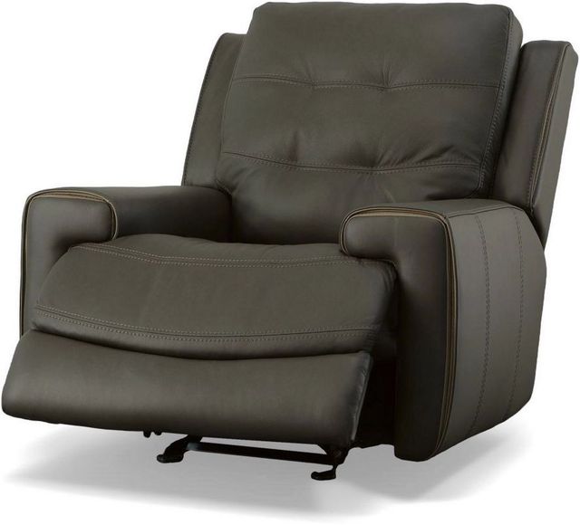 Flexsteel® Wicklow Brown Power Gliding Recliner With Power Headrest-2