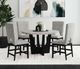 Elements International Oregon Gray Faux Marble Top Dining Table with Black Base-1