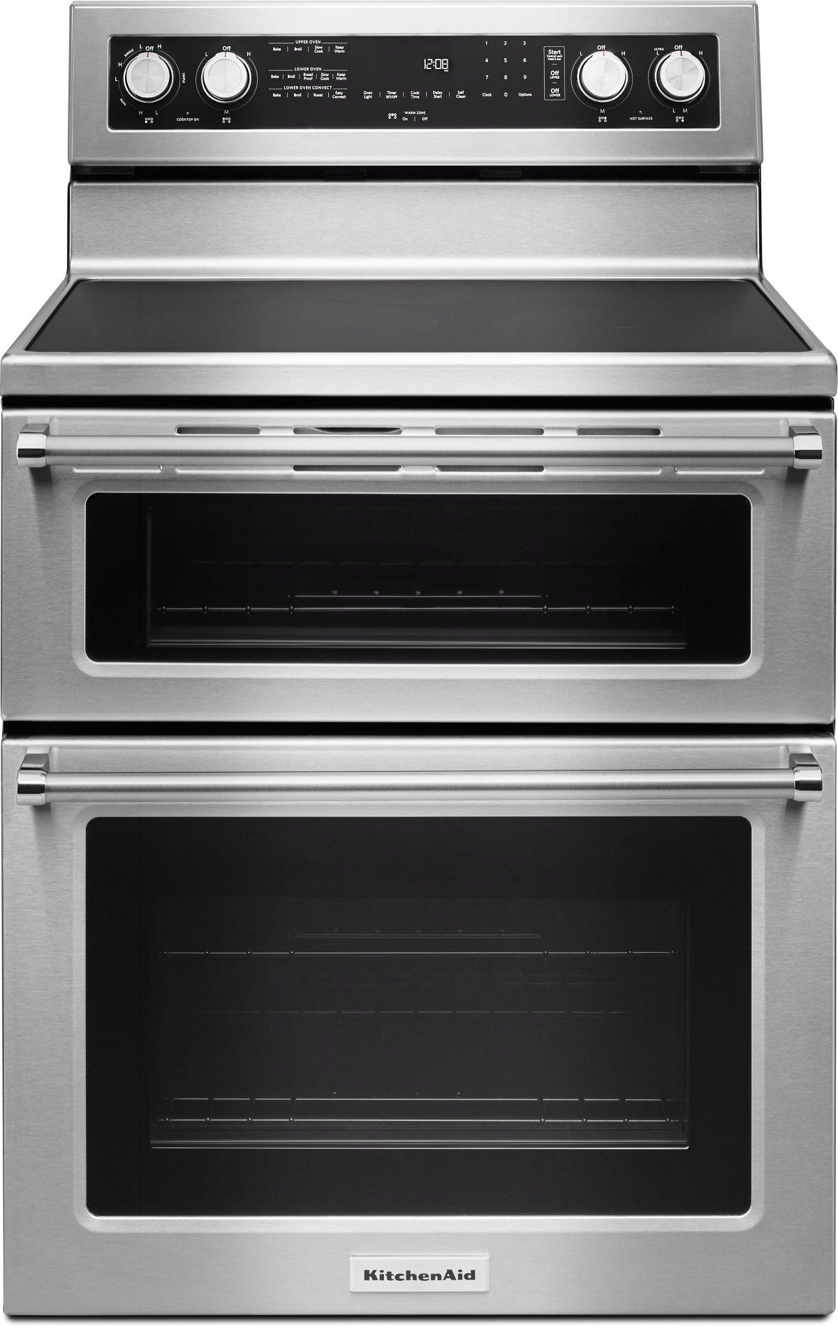 KitchenAid 30 in. Stainless Steel Electric Double Oven Convection Range - KFED500ESS, image size:1200x1900