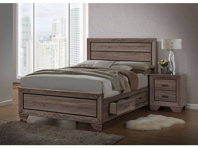 Coaster® Kauffman Washed Taupe Easter King Storage Headboard and Footboard-3