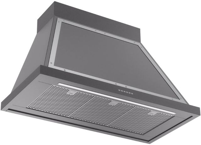 Ilve® Nostalgie II Noblesse 40" Graphite Matte Wall Mounted Range Hood with Chrome Trim-1