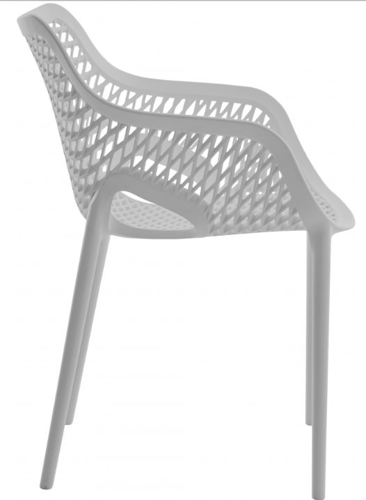 Meridian Furniture Mykonos Gray Plastic Outdoor Patio Dining Chair-1
