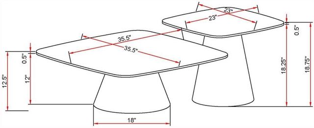 Coaster® Eason 2-Piece Concrete/Black Cocktail Coffee Table Set-1
