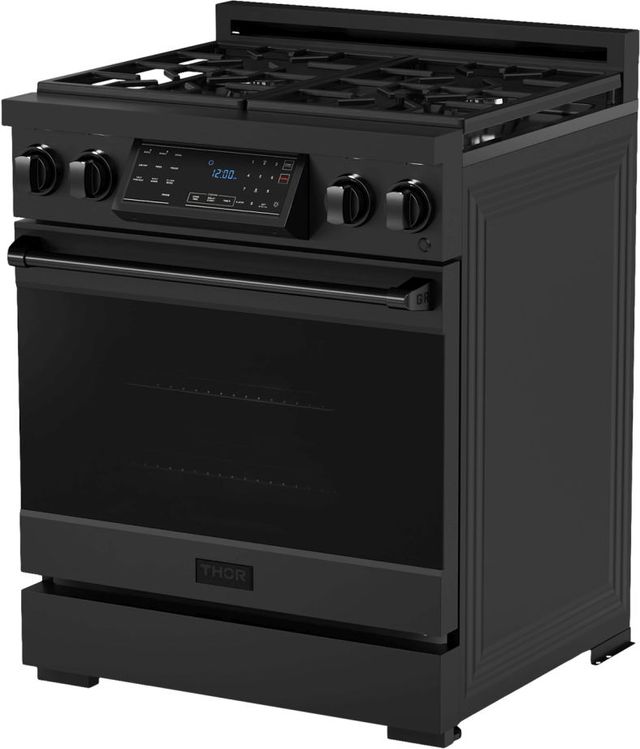Thor Kitchen® Gordon Ramsay Series 30" Matte Black Pro Style Gas Range-2