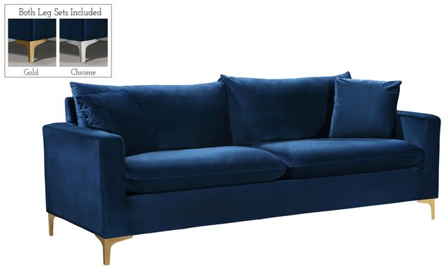 Meridian Furniture Naomi Navy Velvet Sofa-0