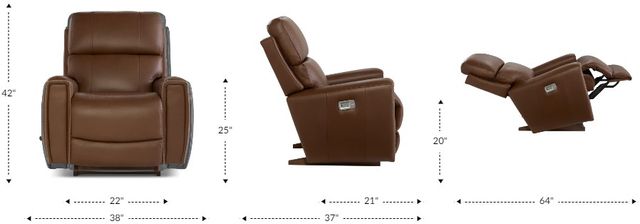 La-Z-Boy® Apollo Smoke Power Rocking Recliner with Headrest-4