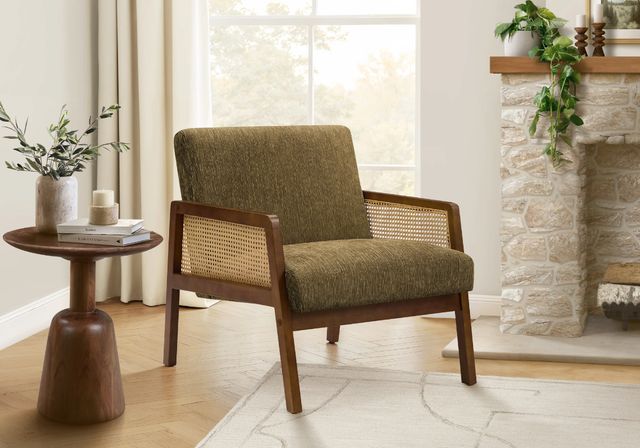 Monarch Specialties Inc. Brown/Brown Walnut 30" Upholstered Accent Chair-1
