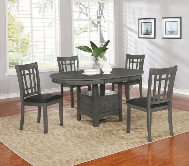 Coaster® Lavon 5-Piece Medium Grey Dining Table Set-0
