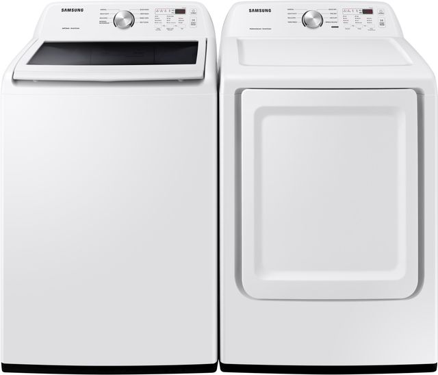 Samsung White Top Load Washer & Electric Dryer Laundry Pair-0