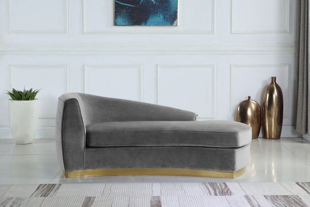 Meridian Furniture Julian Grey Velvet Chaise-3