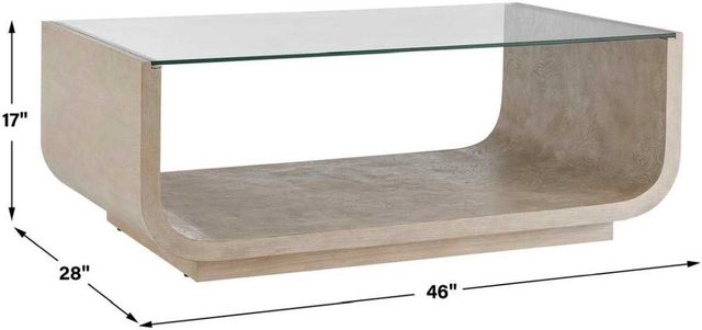 Uttermost® Maeva Glass Top Coffee Table with Natural Base-3
