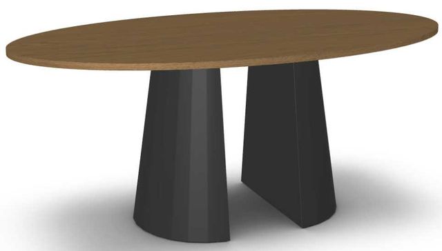 Amisco Customizable Gemma White Oak Veneer 72" Oval Dining Table-0