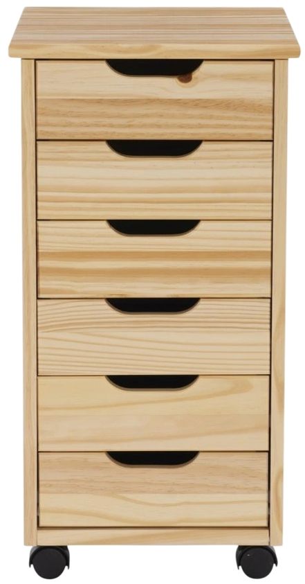 Linon Rudy Natural Rolling Storage Cart-3